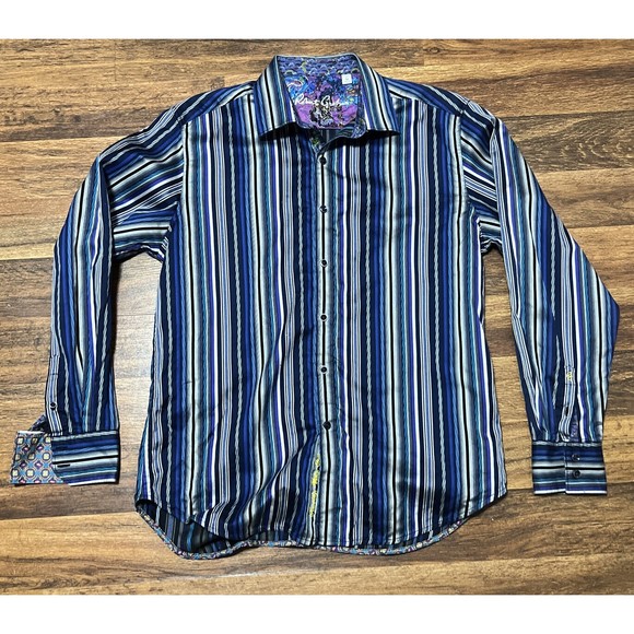 Robert Graham Shirts Robert Graham Shirt Medium Purple Blue Button